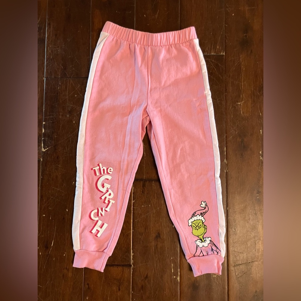 The Grinch pink jogger pants for girls